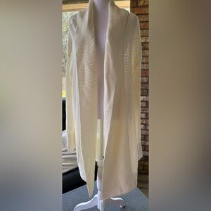 Donna Karen Cream Open Front Cardigan